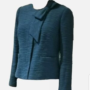 Millie of New York Tweed Boucle Teal Jacket sz 6